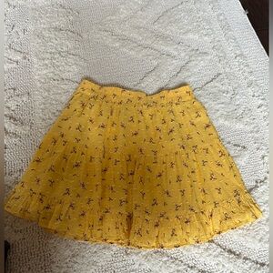 Yellow flowered skirt!